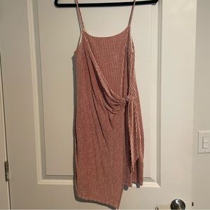 Pinstripe Wrap-Style Dress